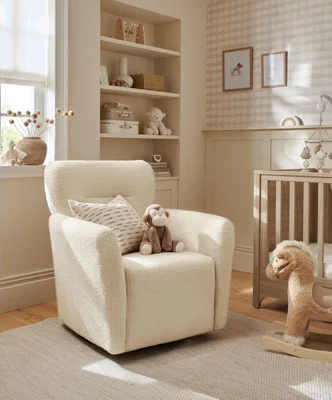 Settle Swivel Nursing Chair – Off White Boucle