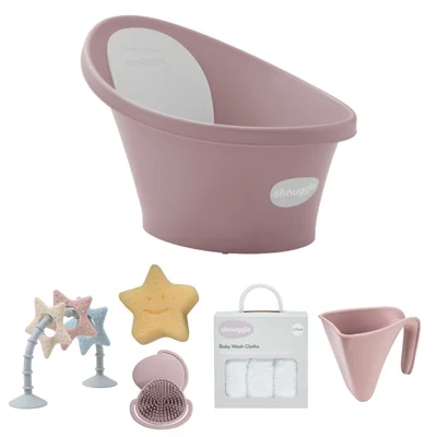 Shnuggle Baby Bath 6 Piece Bundle- Blossom