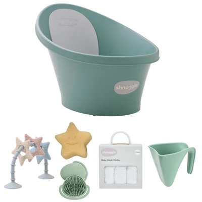 Shnuggle Baby Bath 6 Piece Bundle- Eucalyptus