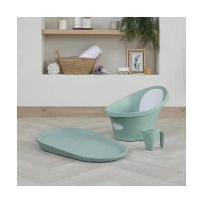 Shnuggle Baby Bath and Squishy Changing Mat Bundle - Eucalyptus
