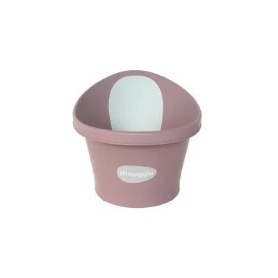 Shnuggle Newborn Baby Bath | Built in Support Bump and Soft Backrest | Suitable from Newborn | Bath Seat Support Includes Plug | White with Grey backrest