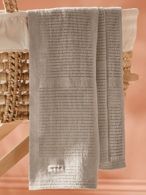 Silentnight Natural 100% Cotton Safe Nights Cellular Blanket 2 Pack - Regular / Natural