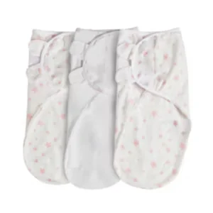 Silentnight Safe Nights Swaddle Blanket - Pink Star - 3 Pack