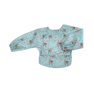 Silly Billyz Wipe Clean Long Sleeve Bib - Blue