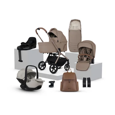Silver Cross Breez Ultimate 360 Infant Carrier Travel System 12 Piece- Champagne