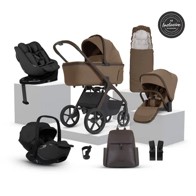 Silver Cross Cove 2 Travel System Ultimate 360 Family Car Seat Bundle 11 Piece- Maple - Iconic Black