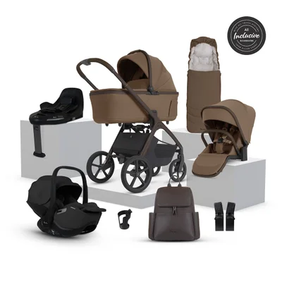 Silver Cross Cove 2 Travel System Ultimate 360 Infant Carrier Bundle 10 Piece- Maple - Iconic Black