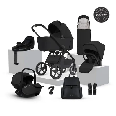 Silver Cross Cove 2 Travel System Ultimate 360 Infant Carrier Bundle 10 Piece- Onyx - Iconic Black