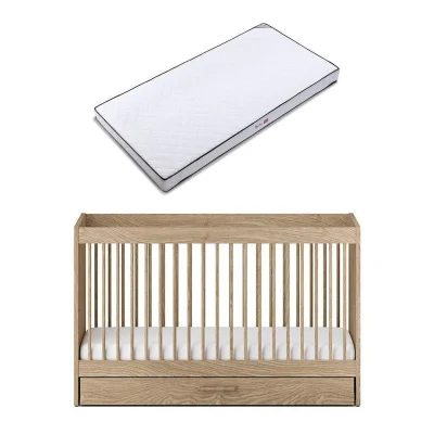 Silver Cross Geneva Cot Bed - Oak