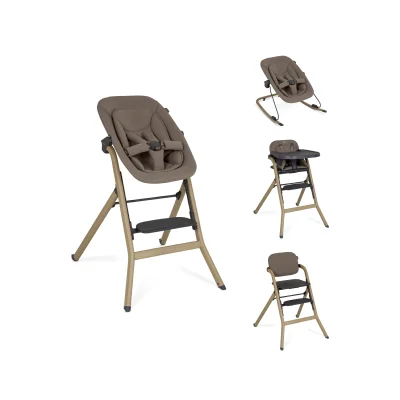 Silver Cross Nest & Nurture 4in1 Bouncer & Highchair - Biscuit