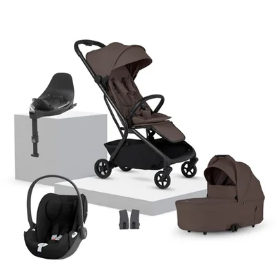 Silver Cross Nia Compact Travel Stroller + Cloud T Travel System- Chocolate