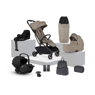 Silver Cross Nia Compact Travel Stroller Travel System 12 Piece- Chocolate