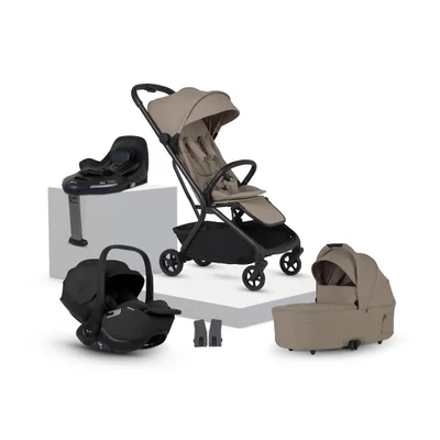Silver Cross Nia Compact Travel Stroller Travel System 8 Piece- Champagne