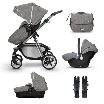 Silver Cross Pioneer Travel System Bundle-Brompton - Grey