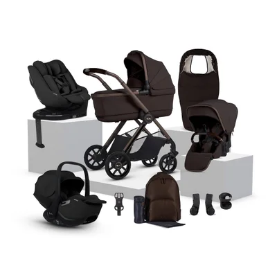 Silver Cross Reef 2 SPECIAL EDITION Travel System Ultimate 360 Family Car Seat Bundle (12 piece)- Ganache
