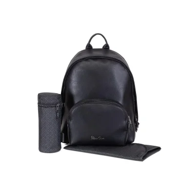 Silver Cross Vegan Leather Rucksack Changing Bag - Black