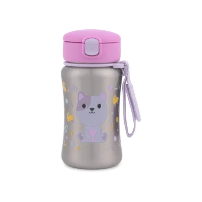 Skip Hop Besties Squad Stainless Steel Straw Bottle - Cat - Cat