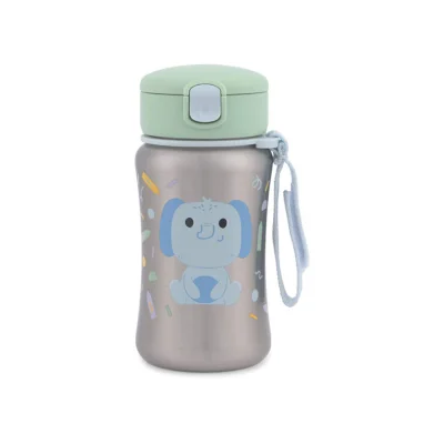 Skip Hop Besties Squad Stainless Steel Straw Bottle - Elephant - Elephant