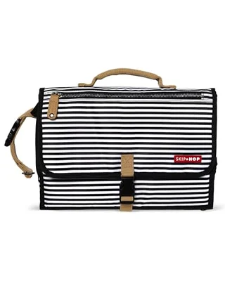 Skip Hop Pronto Mini Changer Black and White Stripe - White / Mini