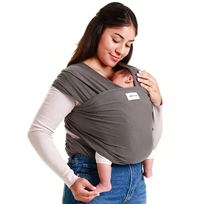Sleepy Wrap Baby Carrier Newborn to Toddler (7-35 lbs/3-15 kg) - Hands-Free & Hip-Healthy Baby Wrap Carrier, Machine-Washable & Breathable (Black)
