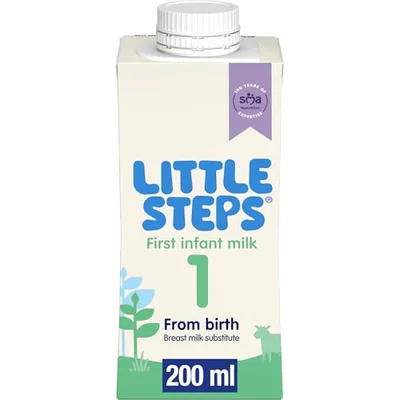 SMA Little Steps by Ready To Drink First Infant Baby Milk from birth Ready-to-use milk 200ml, Pack of 12