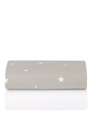 Snüz Crib Fitted Sheet, Grey Star - Grey Star