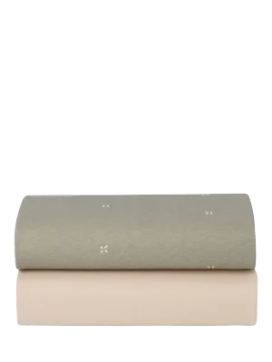 Snüz Crib Fitted Sheet, Sage Cross - Sage Cross