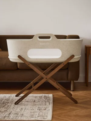 Snuz SnuzBaskit Moses Basket & Stand Set - Barley/Walnut