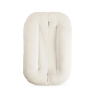 Snuggle Me® Baby Nest Pod (0-9 Months) - Premium Organic Cotton Baby Lounger with Fibrefill Core, 100% Machine-Washable with Travel Bag (Bluebell) - Natural