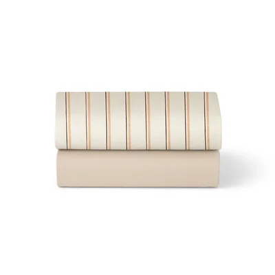 Snuz Crib 2 Pack Fitted Sheets - Blush Stripe - Blush Stripe