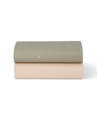 Crib 2 Pack Fitted Sheets - Sage Stripe - Crib