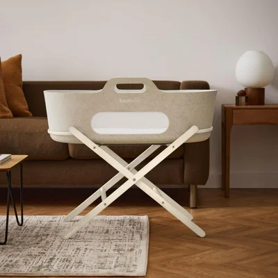 Snรผz SnรผzBaskit Moses Basket and Stand, Barley/Walnut