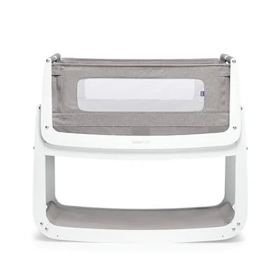 SnuzPod 5 Bedside Crib - Newborn Next to Me Crib with Zip Down Breathable Windows, Lift-Off Bassinet, Portable & Rocking Stand, 3-in-1 Baby Bed with Wheels & Mattress, Natural