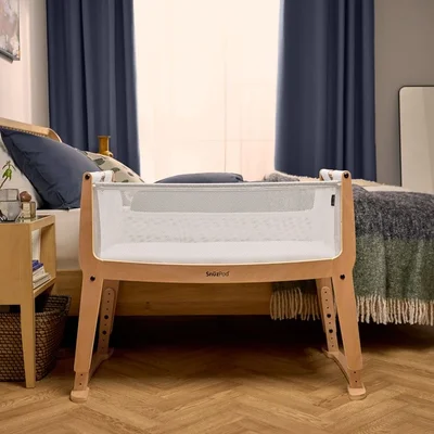 Snüz SnüzPod Studio Bedside Crib - Natural / Standard Mattress