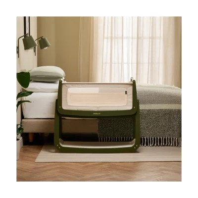 SnuzPod5 Bedside Crib with Mattress - Olive