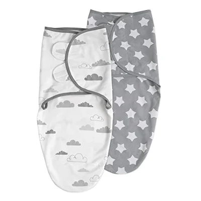 Soarwg Kids Baby Swaddle Blanket Wraps for 0-3 Months, Oeko-tex100, Adjustable Newborn Swaddle Set for Baby Boy and Girl, Breathable Cotton Baby Essentials(Dark Blue)