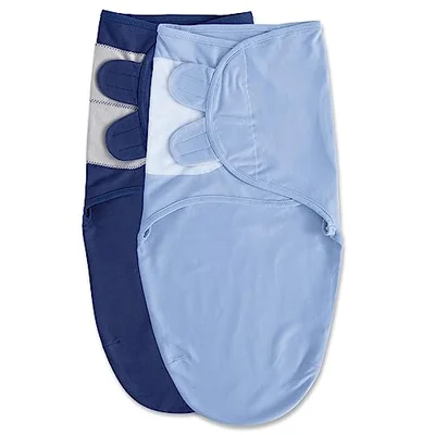 Soarwg Kids Baby Swaddle Blanket Wraps for 0-3 Months, Oeko-tex100, Adjustable Newborn Swaddle Set for Baby Boy and Girl, Breathable Cotton Baby Essentials(Dark Blue) - Dark Blue / 16 cm x 19 cm