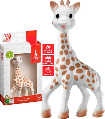 Sophie la girafe Baby Teether - 100% Natural Rubber Teething Toy - Handmade in France - BPA-Free, Non-Toxic, Vegan, Sensory Stimulating Teether for Newborns 0+ Months - Default