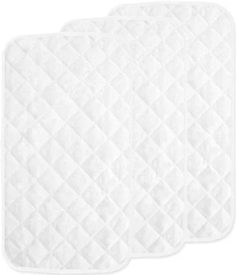 SPRINGSPIRIT Waterproof Changing Mat Liners Quilted, Pack of 3, Baby Skin Friendly Viscose Terry Towel Surface, Diaper Changing Liners, Larger in 28" x 15