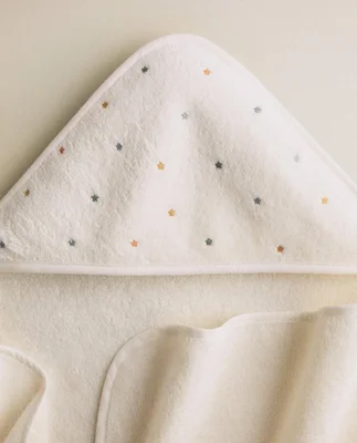 STARS HOODED BABY TOWEL
