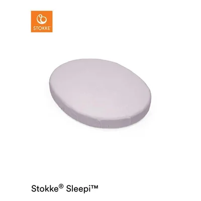 Stokke Sleepi Mini Fitted Sheet - Soft Sheets for Sweet Dreams - Made for the Oval Sleepi Mini Mattress - Safe, Stylish & Washable - 100% Fine Cotton Percale - Lavender Osc