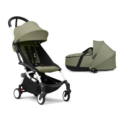 Stokke YOYO3 Newborn Shell to Toddler Bundle - Olive / White