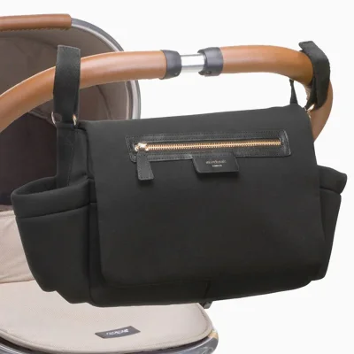 Storksak Stroller Organiser Luxe - Black & Rose Gold - Black & Rose Gold