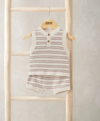 Stripe Knitted Top & Shorts