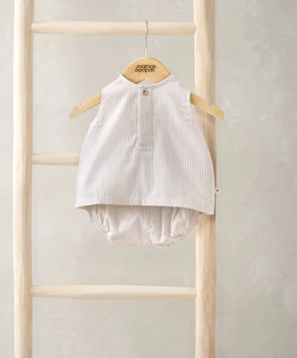 Stripe Sleeveless Top & Linen Shorts
