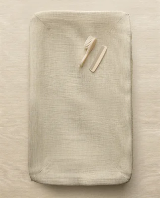 STRIPED MUSLIN BABY CHANGING MAT COVER - Default