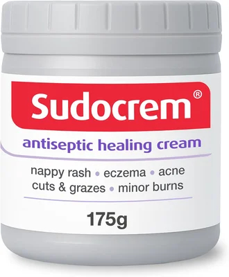 Sudocrem® Antiseptic Healing Cream, Zinc Oxide Cream for Nappy Rash, Eczema, Acne, and Minor Burns, 175g (Pack of 1)
