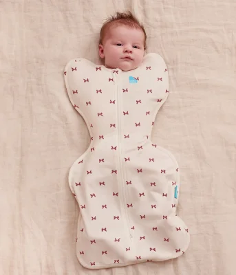 Swaddle Up™ 1.0 TOG Cotton Cream Bows