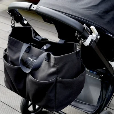 T+M Pocket Changing Bag Tote (Black)