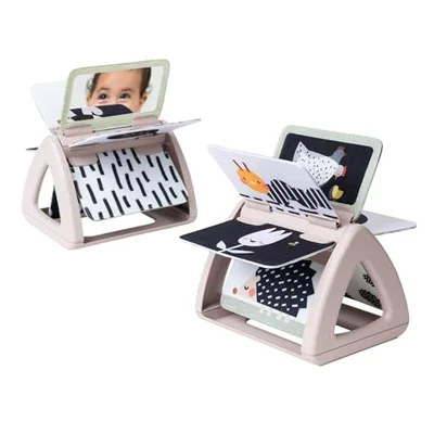 Taf Toys Tummy Time Black & White Baby Book. Monochrome Spinning Double-Sided Rattle Sensory Book. High Contrast Baby Toy. Montessori Learning Activity Suitable for Newborn Boys & Girls 0 Months